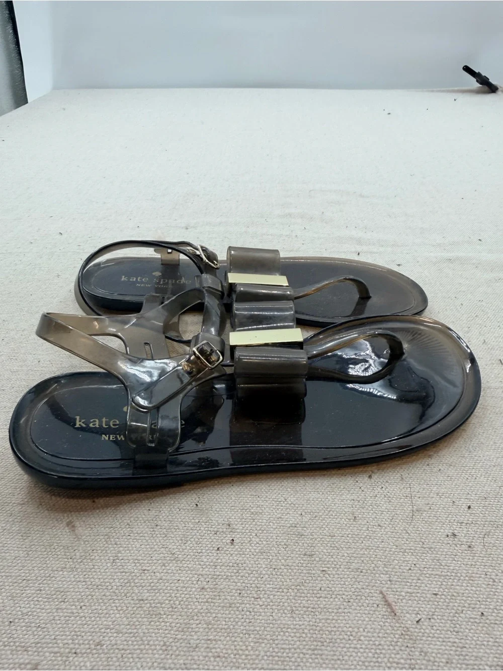 Kate Spade Women's Clear Bow Jelly Sandals - Black